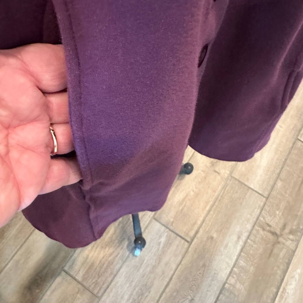 Parsley & Sage Women's Deep Purple Pea Coat - Picture 4 of 5